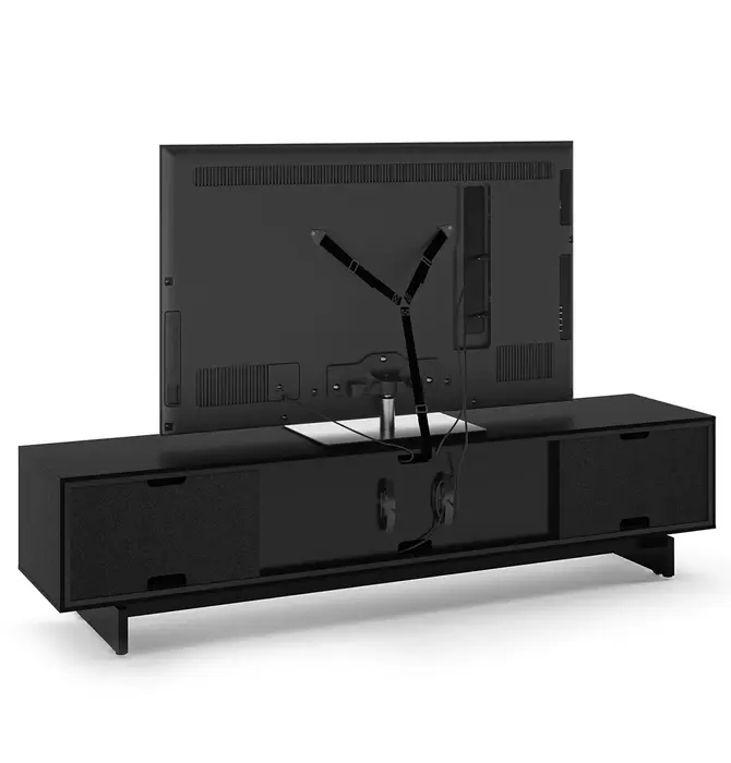 BDI Align 7473 Low 4-door Cabinet Ebonized Ash Media Base, LOCAL LAS VEGAS PICK UP ONLY !