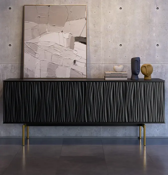 BDI 7109 Tanami Media Cabinet Black , Showroom Demo! Las Vegas Local Pick Up Only!