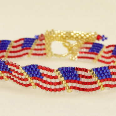 7/09 6-9pm Wavy Flag Bracelet 7/09 6-9pm Wavy Flag Bracelet