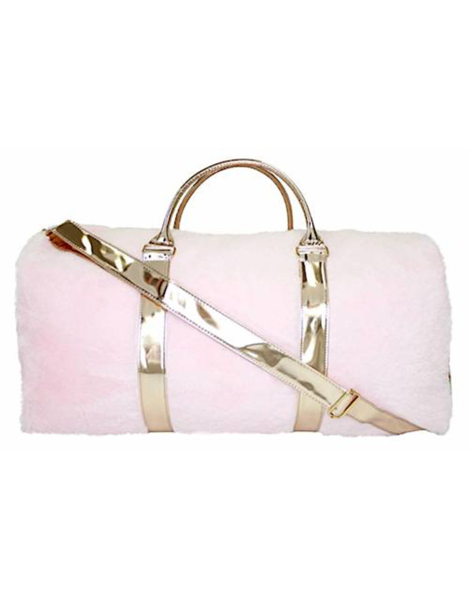pink fur travel bag