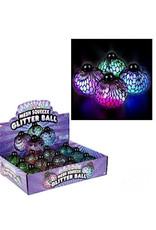The Toy Network 3" LIGHT-UP MESH SQUISH GLITTER BALL