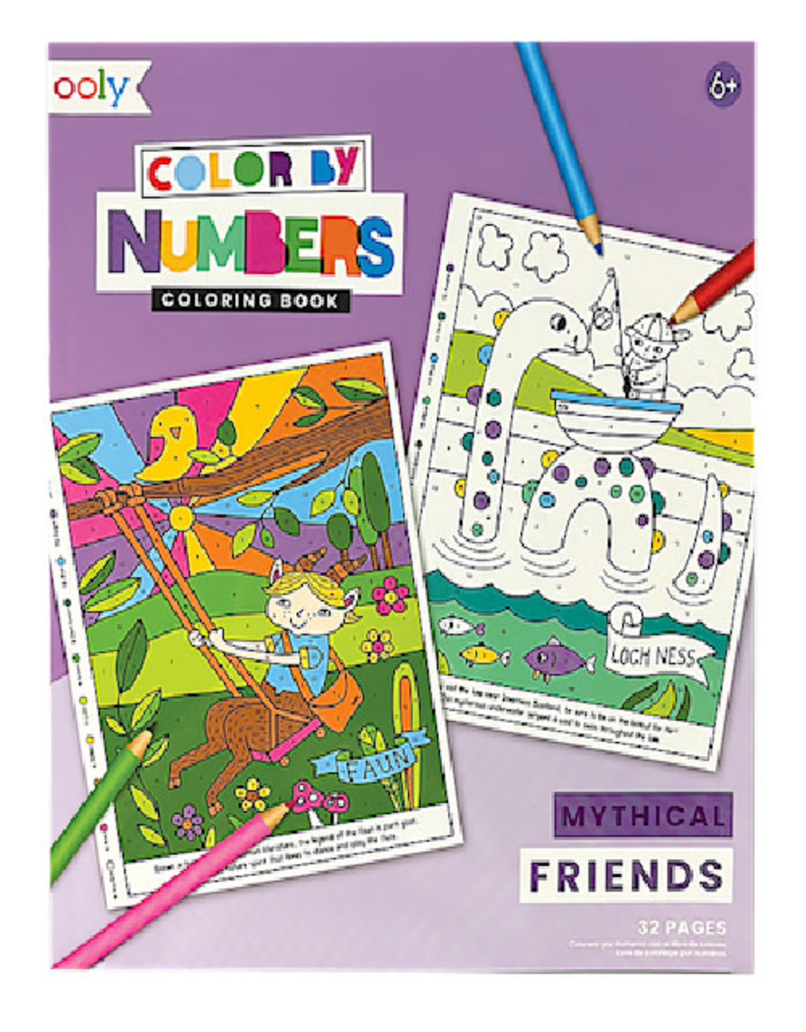 Ooly Color By Numbers Coloring Book - Mythical Friends