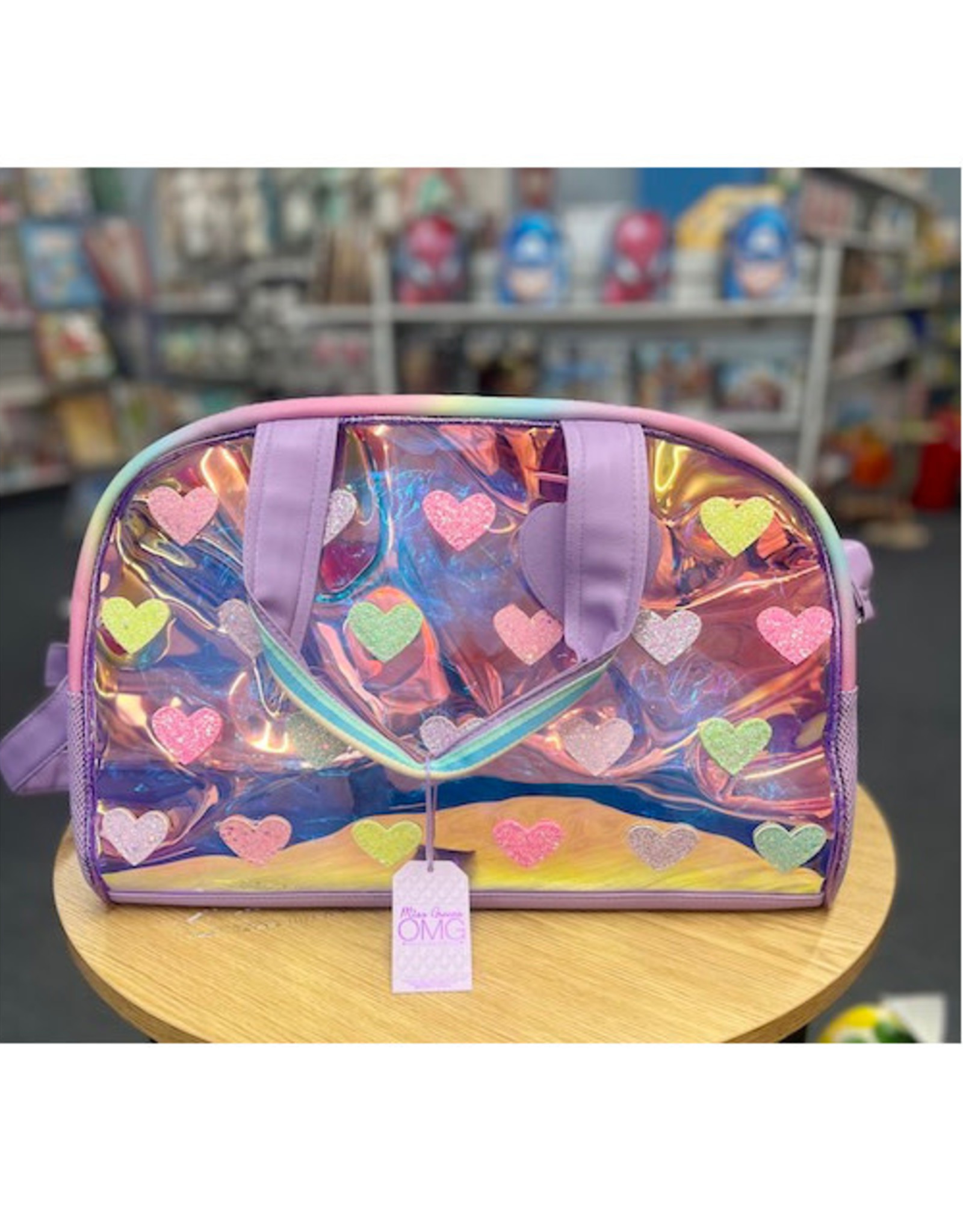 OMG Heart Hologram Duffle Bag