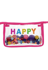 Iscream HAPPY CLEAR COSMETIC BAG WITH POM-POMS