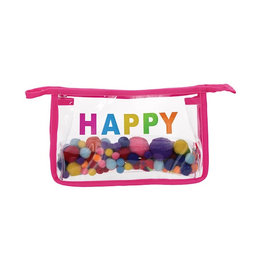 Iscream HAPPY CLEAR COSMETIC BAG WITH POM-POMS