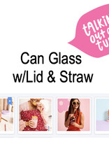 Can Glass w/ Lid & Straw