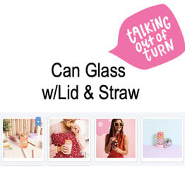 Can Glass w/ Lid & Straw