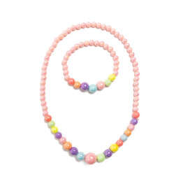 Pearly Pastel Necklace and Bracelet Set