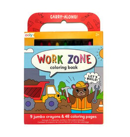 Ooly Carry Along Crayons & Coloring Book Kit - Work Zone