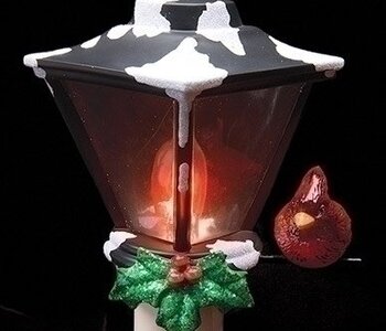 Cardinal Lantern Flicker Bulb NIghtlight 6"