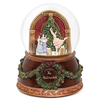 Roman Ballet Casse-noisette, Boule à Neige Musicale Rotatif 6"H Roman Ballet Casse-noisette, Boule à Neige Musicale Rotatif 6"H