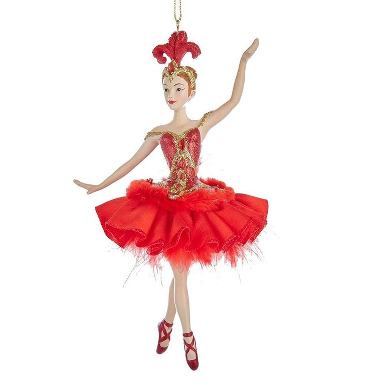 Fire Bird Ballerina Ornament 6.5" resin