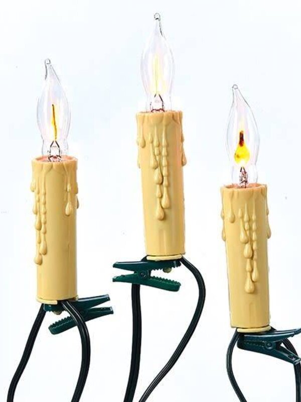 7-Light Flicker Flame Candle Light Set on clips