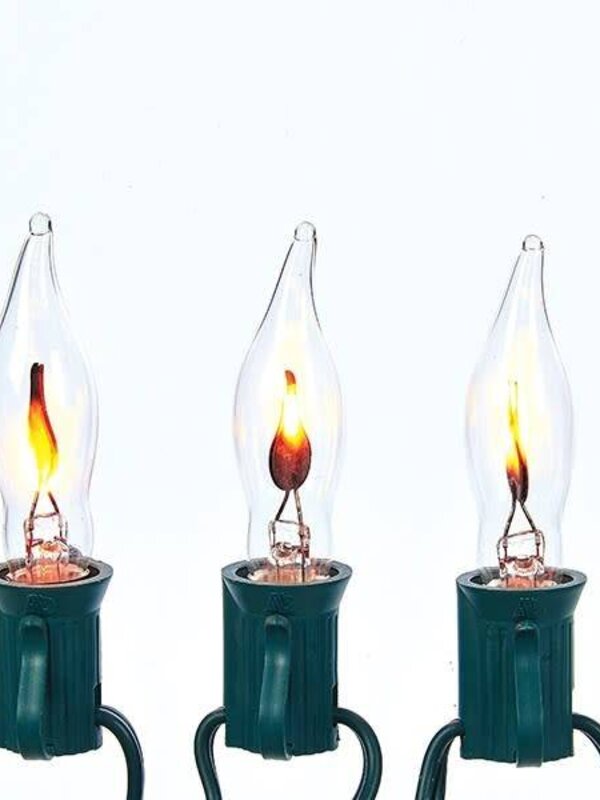 10 Flicker Flame Christmas Light Set by Kurt Adler