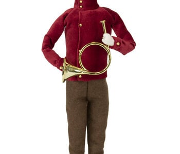 Burgundy Man with Trumpet By Byers' Choice