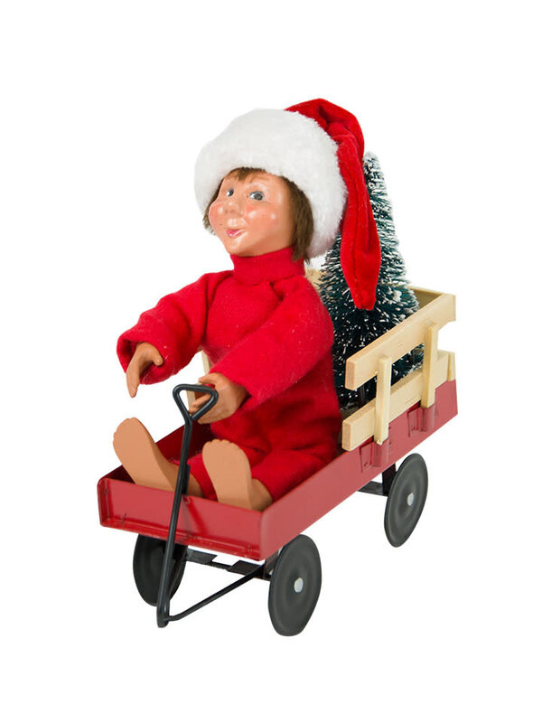 Toddler Boy with Wagon by Byers' Choice