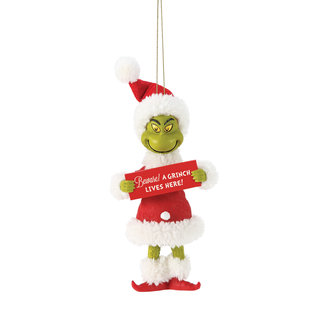 Department 56 Beware! A Grinch Lives Here Ornament 6006016 Department 56 Beware! A Grinch Lives Here Ornament 6006016