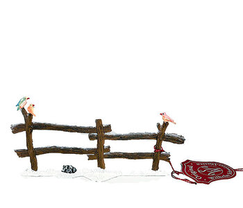 Winter Fence with Birds Bavarian Pewter 2"H
