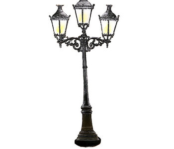 Gas Lamp Bavarian Pewter Hand Painted Piece 5"H
