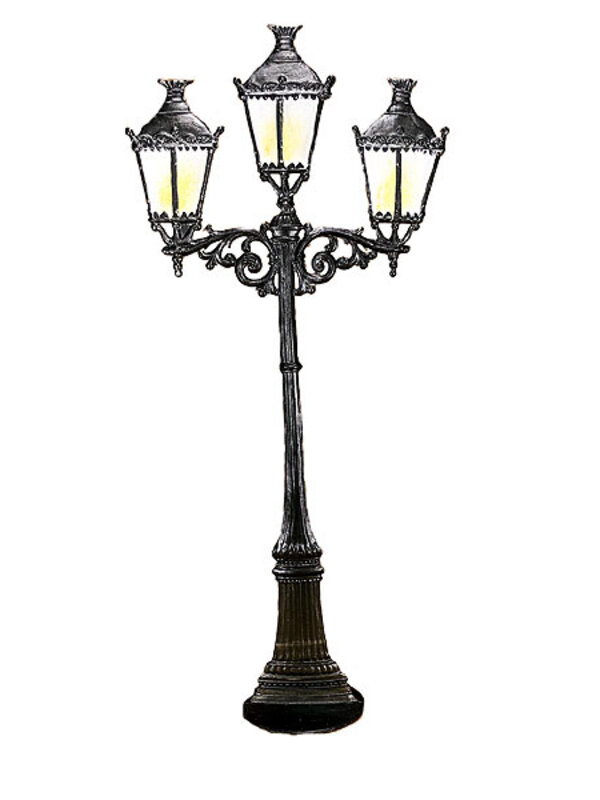 Gas Lamp Bavarian Pewter Hand Painted Piece 5"H