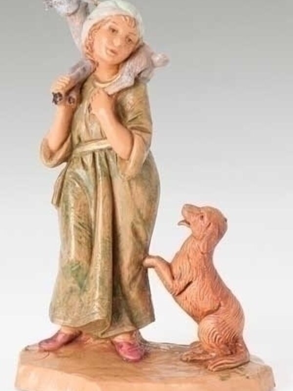 Ethan shepherd with Animals for Nativity Fontanini 5" #52524