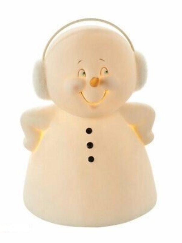 Snowpinion  Snowman with Earmuffs Lighted 5'' figurine. 4055267