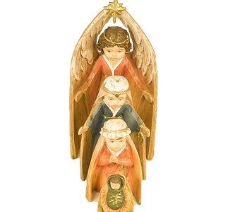 Nativité Enfants Emboitable  Résine 6.5" Ens. 4 pcs