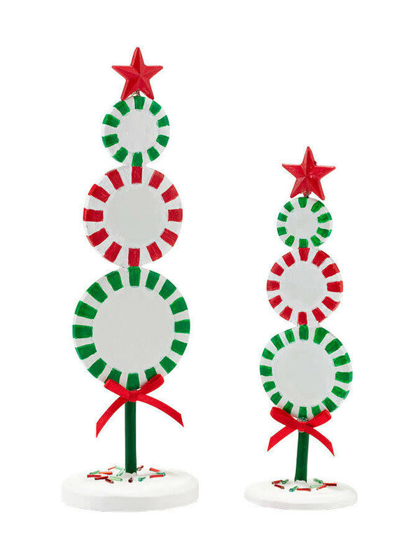 ''Wintermint Trees'' Set of 2  North Pole Village Accessory 4030900