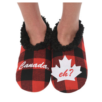 Snoozies Canada Eh? Buffalo Plaid Women's Slippers Snoozies Canada Eh? Buffalo Plaid Women's Slippers