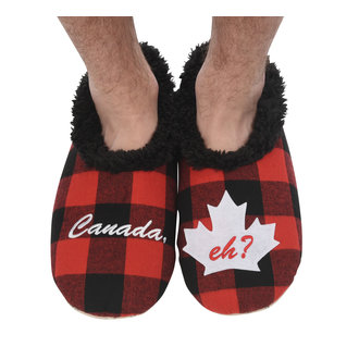 Snoozies Canada Eh? Buffalo Plaid Slippers for Men Snoozies Canada Eh? Buffalo Plaid Slippers for Men