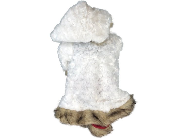 Countdown Santa with Number Blocks in Long White and Furry Coat 18''H