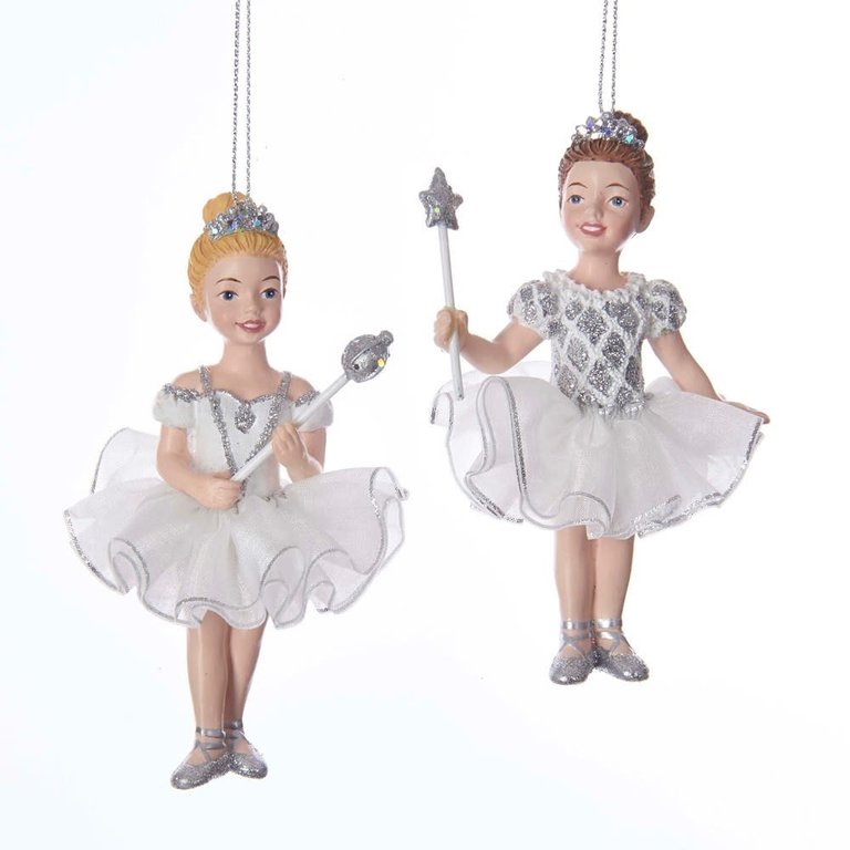 Ornement Ballerina Princess Ornament  2 styles 4" resin