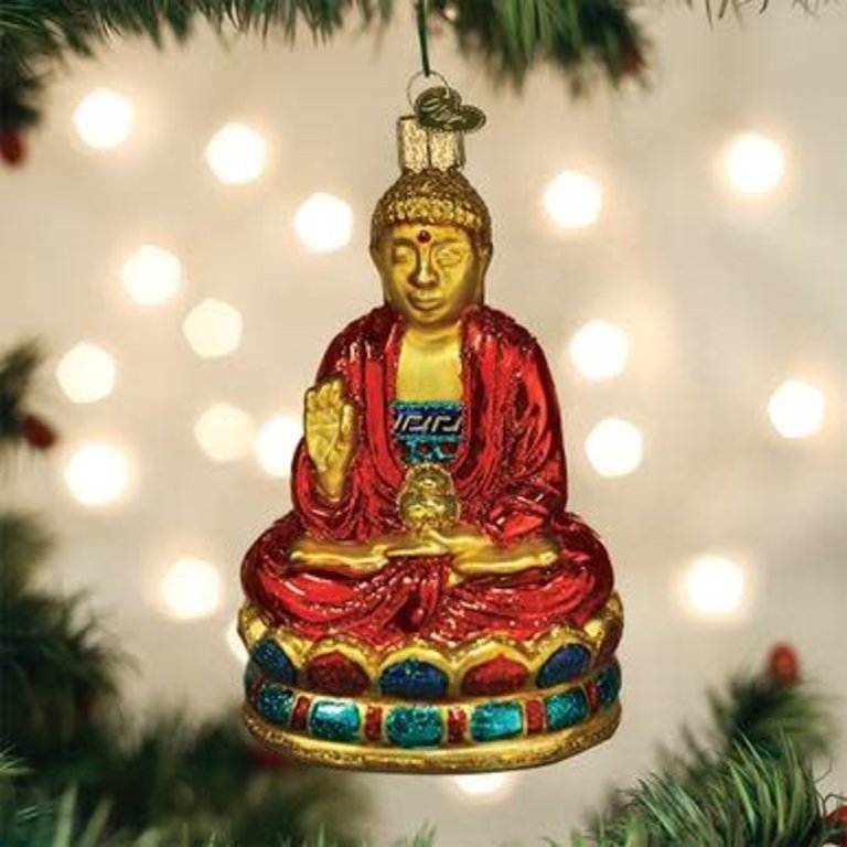 Buddha Mouth Blown Glass Ornament