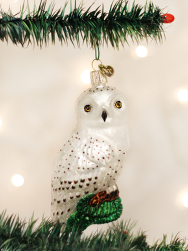Great White Owl, Glass Ornament 16079