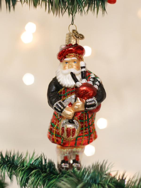 Highland Santa, Glass Ornament 40139