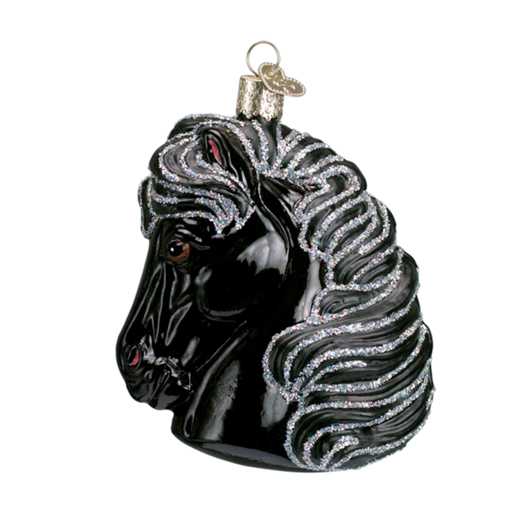 Horse Head, Mouth Blown Glass Ornament