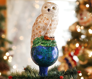 Hibou, Cime de Sapin de verre 50024