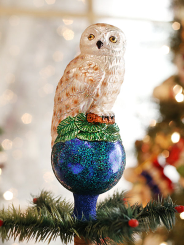 Owl, Glass Tree Topper 50024