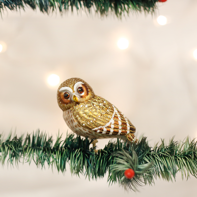 Ornement De Noël Vintage Hibou – Verre Soufflé, Années 50, Décoration Sapin