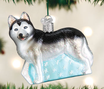 Siberian Husky, Glass Ornament 12489