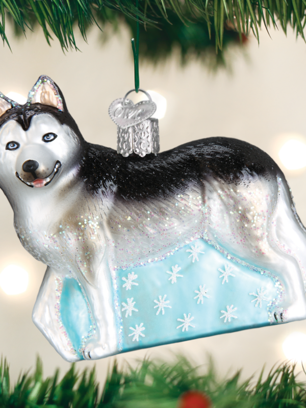 Siberian Husky, Glass Ornament 12489