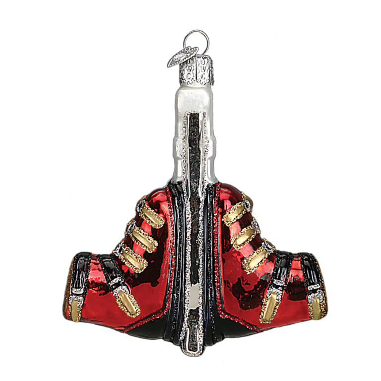 Ski Boots, Mouth Blown Glass Ornament