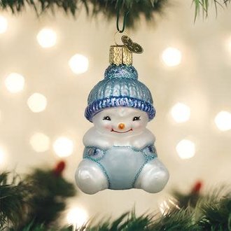 Old World Christmas Snow Baby Boy, Glass Ornament Old World Christmas Snow Baby Boy, Glass Ornament