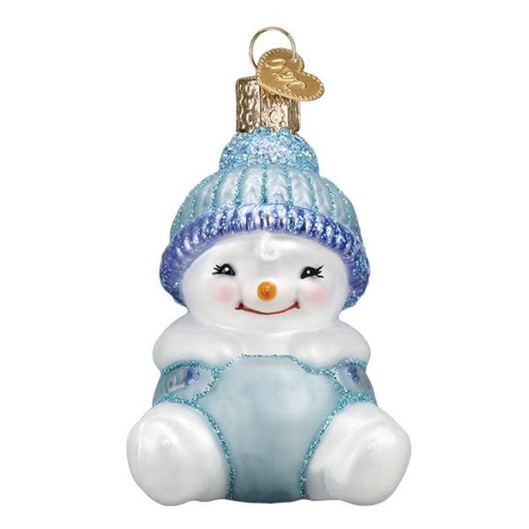 Snow Baby Boy, Mouth Blown Glass Ornament