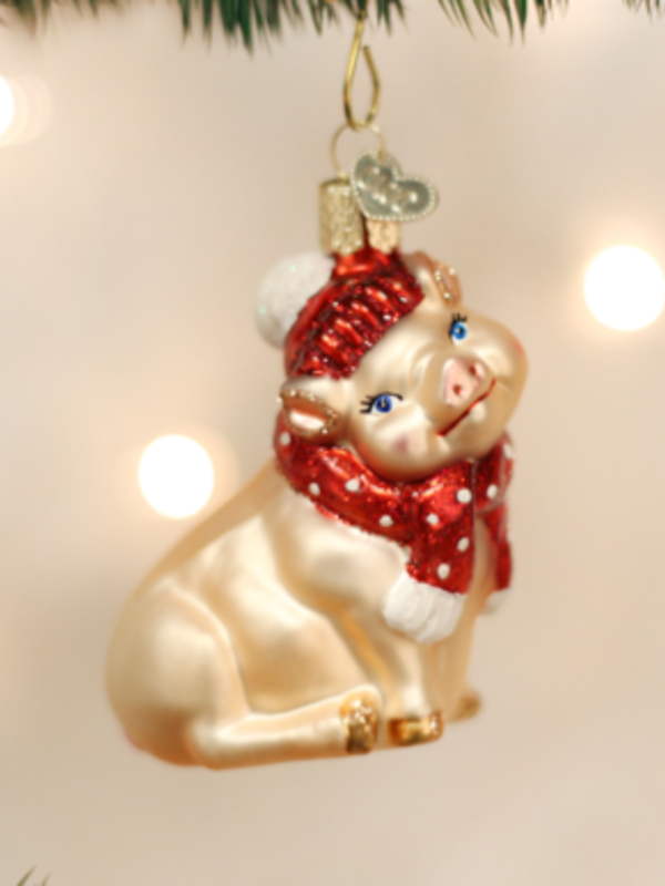 Showy Pig, Glass Ornament 12419