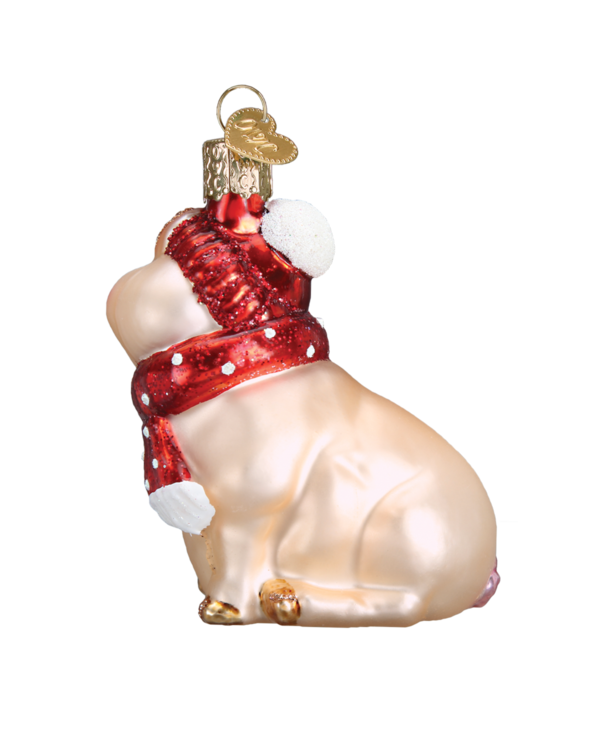 Showy Pig, Mouth Blown Glass Ornament