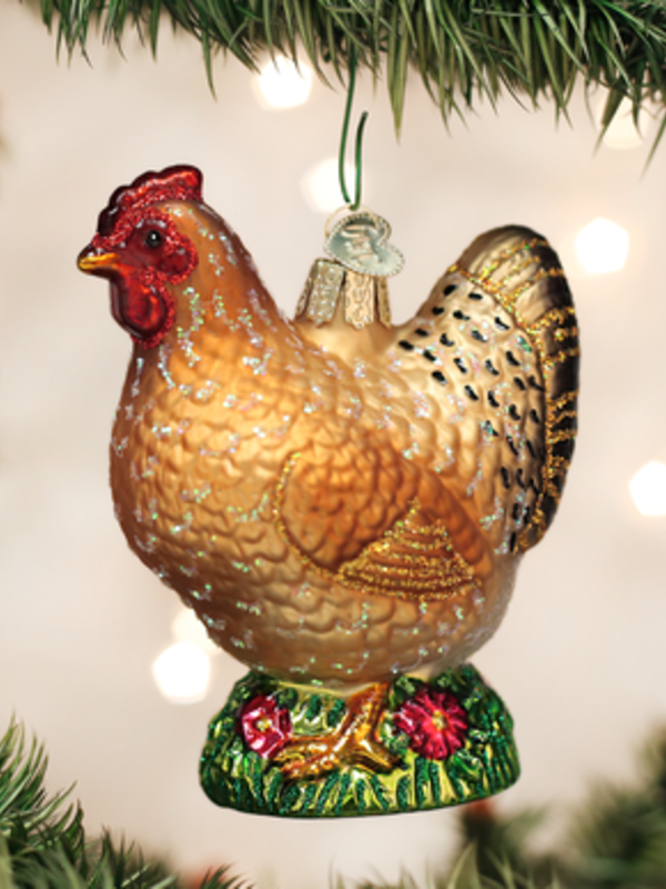Spring Chicken, Glass Ornament 16115