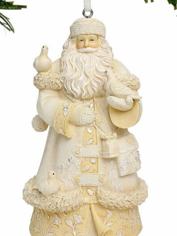 White Santa with Doves Orn,  Heart of Christmas 6001395