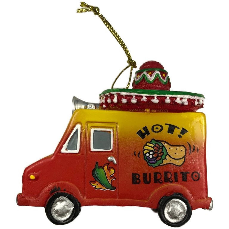 Hot Burrito Truck Ornament 3" Resin