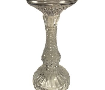 Large "Bella" Pillar Candle Holder Clear in 8 "H Depression Glass